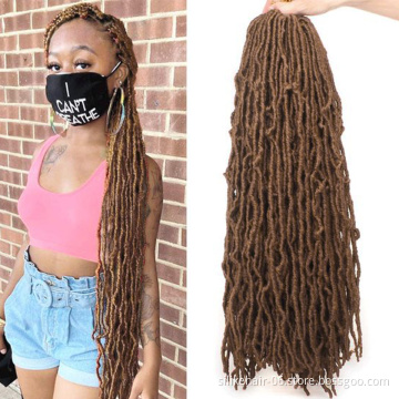 High Quality 36inch Long Goddess Braiding Dreadlocks Hair Black Women Nu Locs Crochet Braid Hair Synthetic Faux Locs Extension